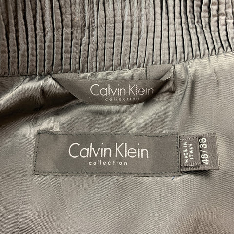 CALVIN KLEIN COLLECTION Size 38 Slate Quilted Polyamide Blend Jacket