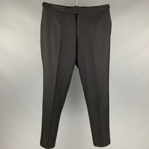 SUIT SUPPLY Pantalon habillé de smoking en laine unie noire taille 34