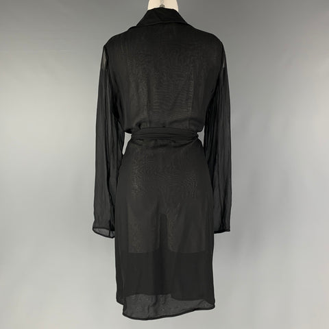 DIANE VON FURSTENBERG Taille S Noir Voir à travers le trench ceinturé