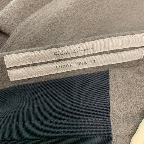 RICK OWENS FW23 Size 4 Grey Taupe Wool Strapless Long Gown