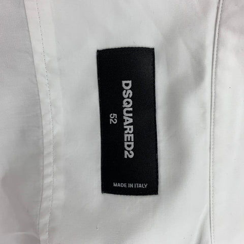 DSQUARED2 Size L White & Black Abstract Cotton Long Sleeve Shirt