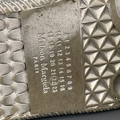 MAISON MARGIELA Taille 10 Baskets montantes Disco Ball en cuir métallisé argenté