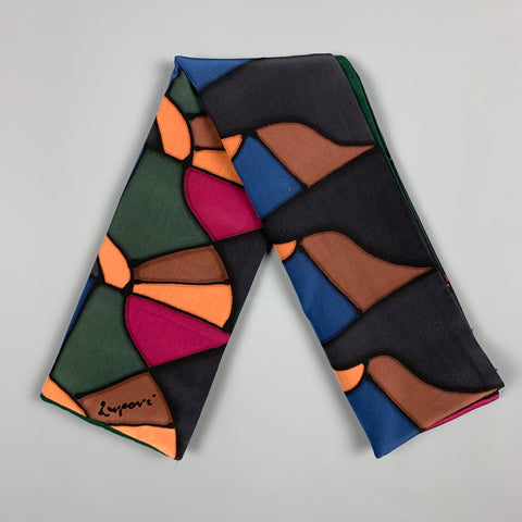 Vintage ROBERT DASKAL Multi-Color Reversible Scarf