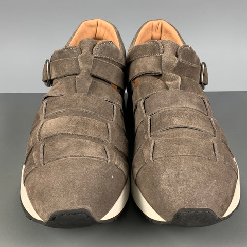 EMPORIO ARMANI Size 9.5 Grey Taupe Sneakers