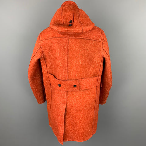 BURBERRY PRORSUM F/W 2011 Size 40 Orange Heather Wool Toggle Closure Coat