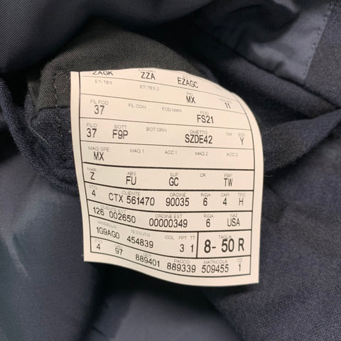 ERMENEGILDO ZEGNA Size 40 Black Navy Blackwatch Plaid Wool Sport Coat