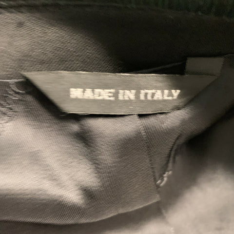 ROMEO GIGLI Size 42 Black Green Solid Wool Notch Lapel Suit
