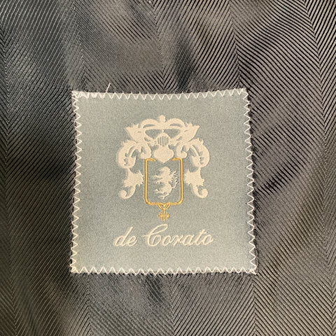 DE CORATO 38 Dark Gray Herringbone Linen Blend Notch Lapel Sport Coat