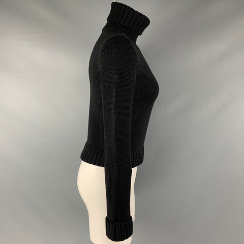 THEORY Size S Black Wool Turtleneck Casual Top