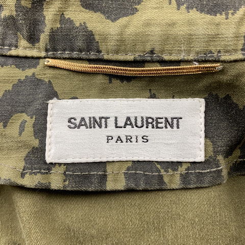SAINT LAURENT Spring 2016 Size 6 Olive & Black Cotton Vest