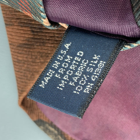 POLO by RALPH LAUREN Brown & Navy Plaid Silk Tie