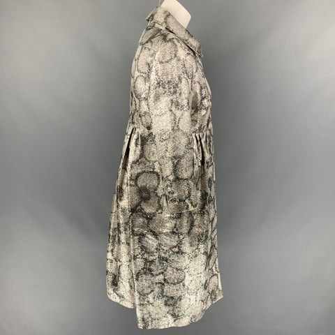 Début BURBERRY PRORSUM Taille 6 Manteau en mélange de soie jacquard métallisé argenté