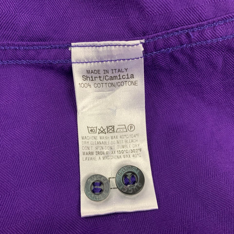 GUCCI Size L Purple Checkered Cotton Button Up Long Sleeve Shirt