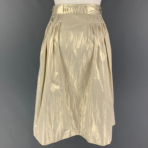 JIL SANDER Falda plisada de poliéster platino Talla 4