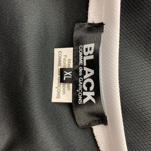 COMME des GARCONS Size XL Black & White Two Toned Polyester T-shirt