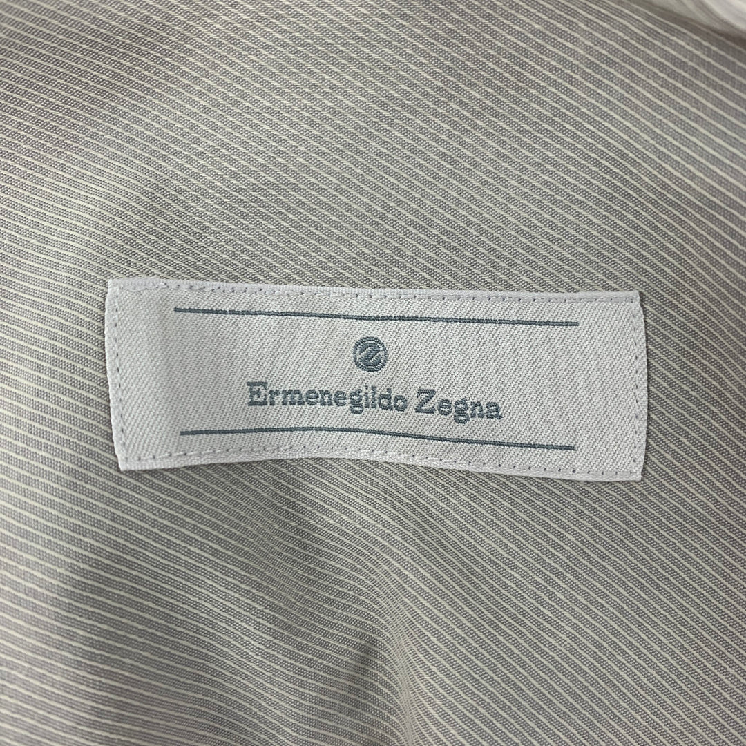 ERMENEGILDO ZEGNA Taille L Chemise à manches longues boutonnée en coton beige