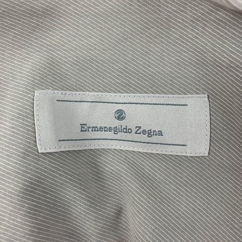 ERMENEGILDO ZEGNA Size L Beige Cotton Button Up Long Sleeve Shirt