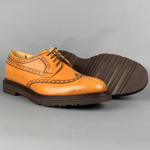 PAUL SMITH Size 9 Tan Perforated Leather Wingtip Lace Up Shoes