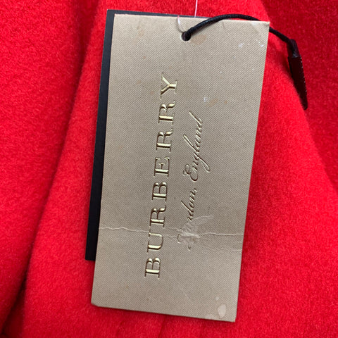 BURBERRY Size 0 Red Wool / Cashmere Hidden Placket  Coat