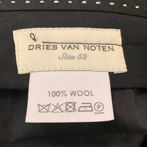 DRIES VAN NOTEN Chest Size 42 Brown Tan Animal Print Wool Notch Lapel 36 31 Suit