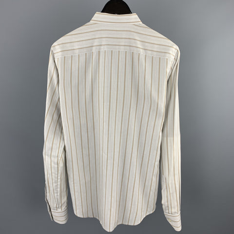 HUGO BOSS Size S Light Gray Stripe Cotton Button Up Long Sleeve Shirt