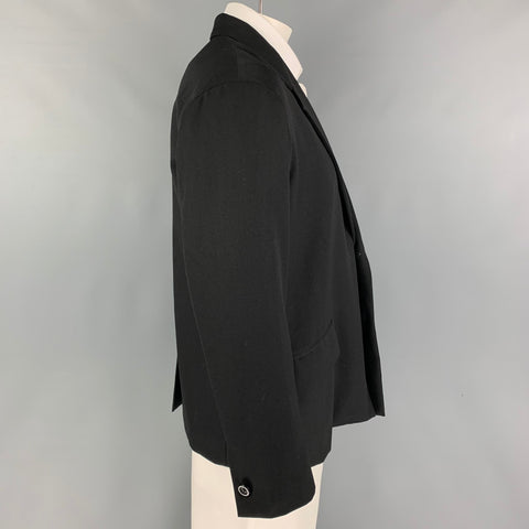 THE PERMANENT EYE Size 44 Black Wool Single Breasted Sport Coat
