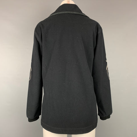BOGNER Taille S Pull en polyester brodé polaire noir et argent