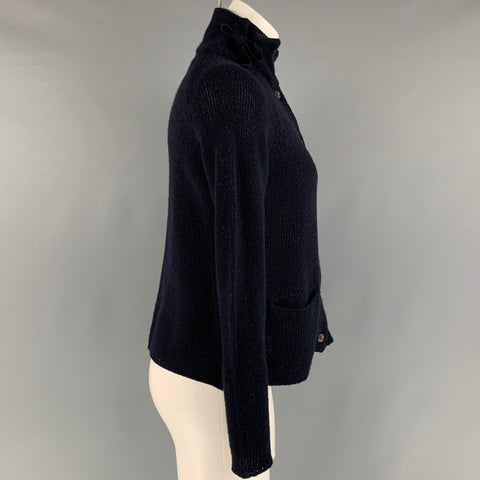 MARNI Size 4 Navy Wool &  Cashmere Solid Cardigan