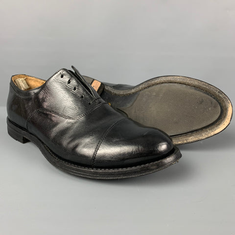 OFFICINE CREATIVE Chaussures à lacets en cuir noir taille 8