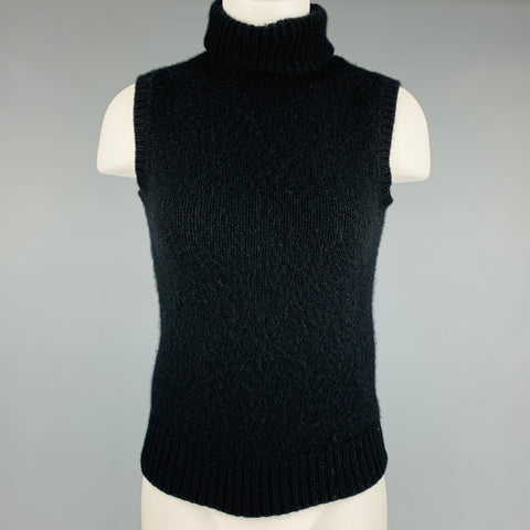 RALPH LAUREN Taille S Pull sans manches en cachemire noir