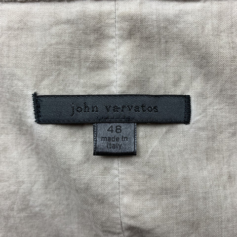 JOHN VARVATOS Size S Bone Distressed Cotton Notch Lapel  Vest