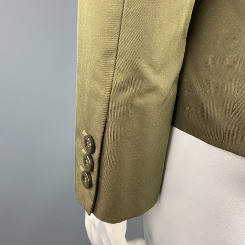 MOSCHINO CHEAP AND CHIC Size 12 Olive Twill Cotton Blend Jacket