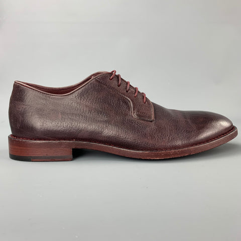 PAUL SMITH Size 8 Burgundy Antique Leather Lace Up Flexible Travel Shoes