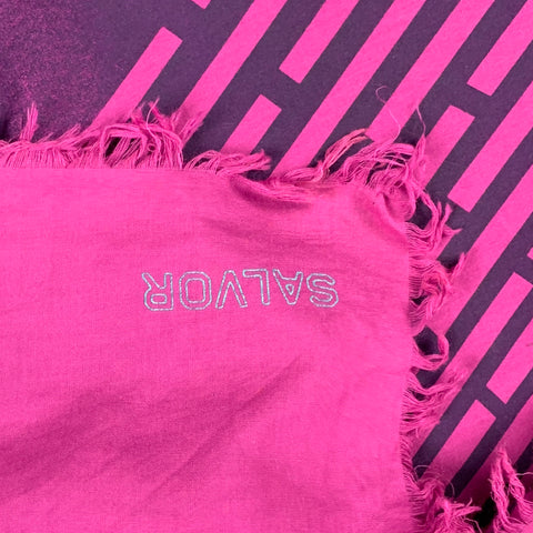 SALVOR Fuschia Purple Geometric Scarf