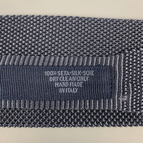 BRIONI Navy Knitted Silk Tie