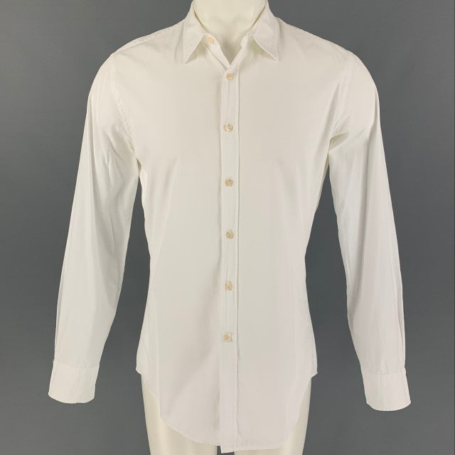 PAUL SMITH Size M White Cotton Button Up Tailored Fit Shirt