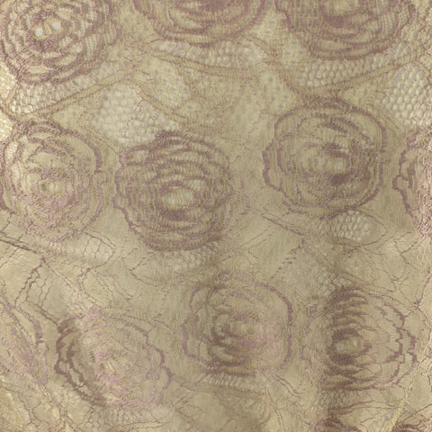CHANEL Size 10 Beige Lace Glitter CC Pink Patch Cruise 2004 Top