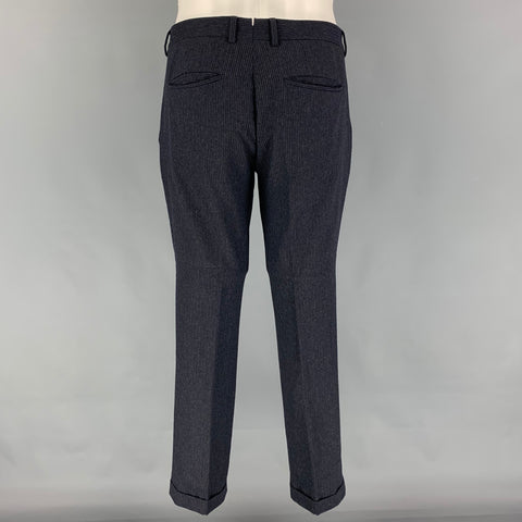 PS by PAUL SMITH Size 38 Navy Grey Stripe Wool Blend Notch Lapel Suit