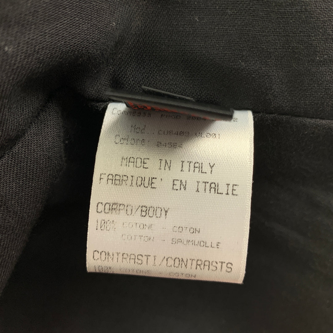 ROBERTO CAVALLI Size XL Navy Black Cotton Velvet Sport Coat