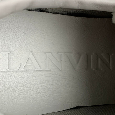 LANVIN Size 9 White Mixed Materials Nylon Lace Up Sneakers