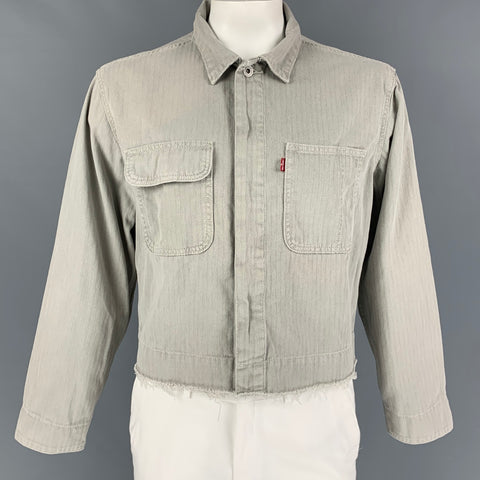 LEVI STRAUSS Size XL Olive Raw Edge Herringbone Jacket
