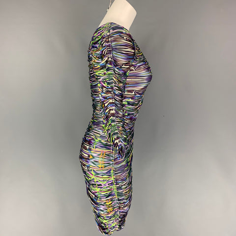MATTHEW WILLIAMSON Vestido con cuello en V fruncido de viscosa multicolor talla 4