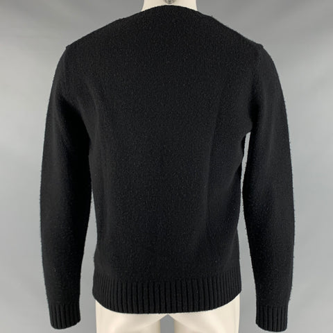 POLO by RALPH LAUREN Size M Black Brown Knit Wool Crew-Neck Sweater