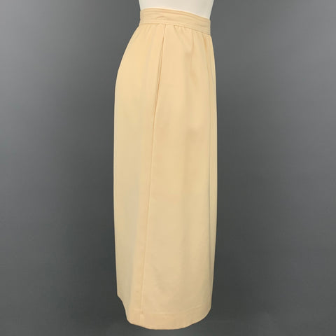 Vintage VALENTINO Size 8 Cream Wool Pencil Skirt