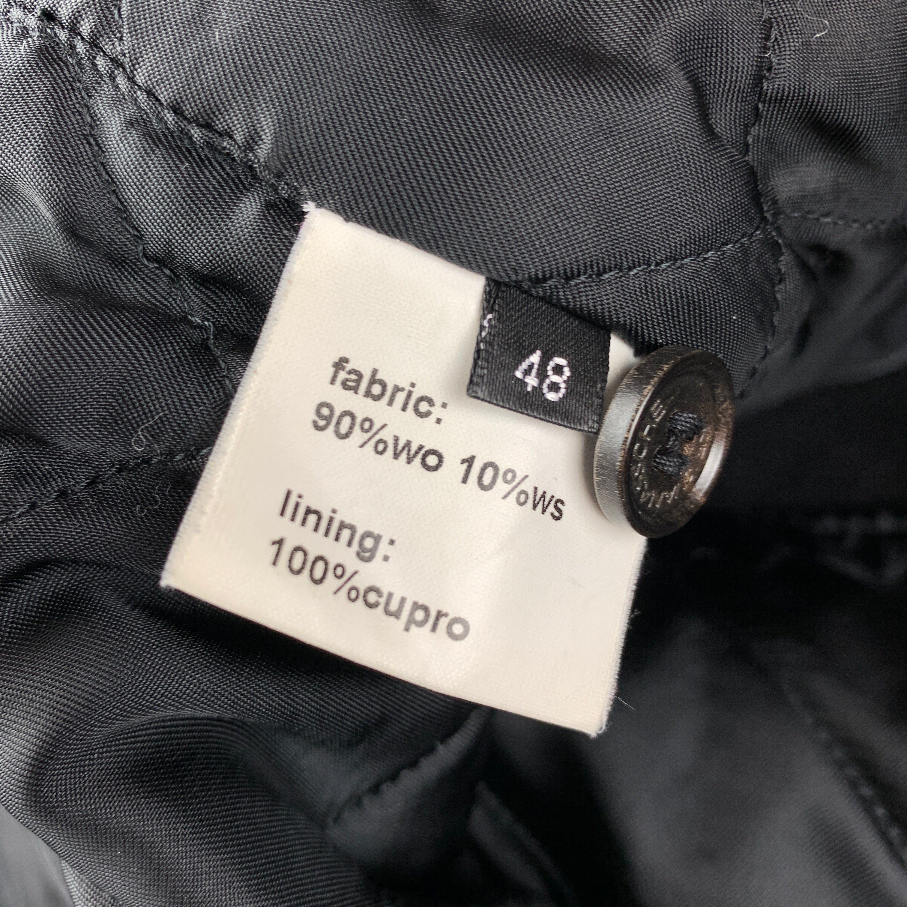 KRIS VAN ASSCHE Size 38 Black Wool Blend Hooded Jacket