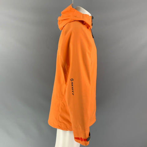 SCOTT Size M Orange Polyamide Hooded Gore-Tex Jacket