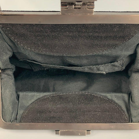 MARNI Black Mixed Fabrics Suede Fabric Evening Handbag