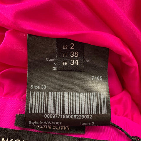 CALVIN KLEIN 205W39NYC Size 2 Pink Silk Pleated Circle Skirt