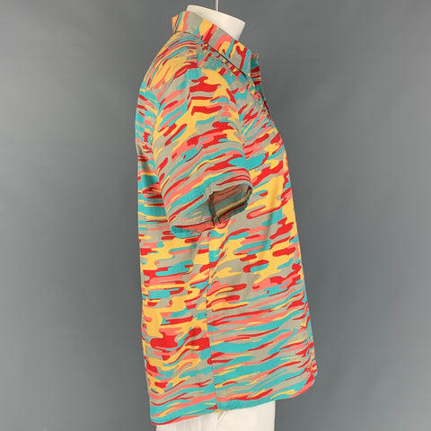 LEVI'S Size L Multi-Color Marble Cotton Short Sleeve Shirt