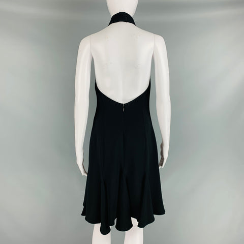 STELLA McCARTNEY Taille 2 Robe dos nu en mélange de viscose noire au-dessus du genou
